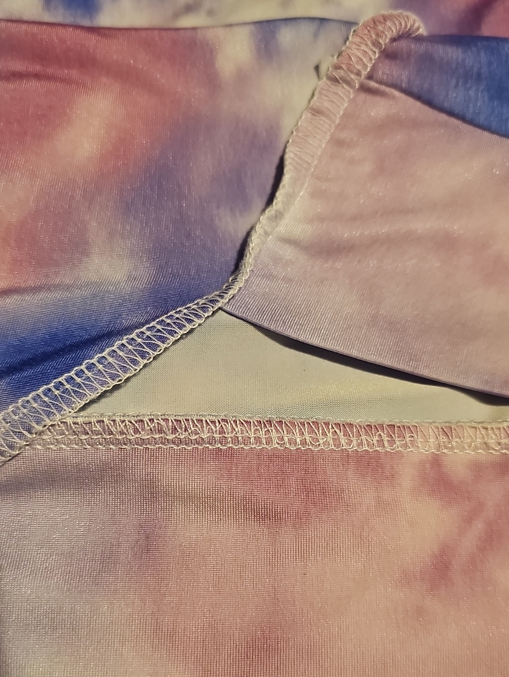 Sew In Love 2x Tie-Dye V-Neck Top in Purple and Pink With Shark Bite Hem - Picture 3 of 5